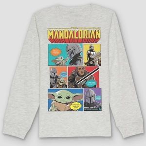 Star Wars- NWT-The Child- Mandalorian-Long Sleeve Graphic T- Size XL-Gray
